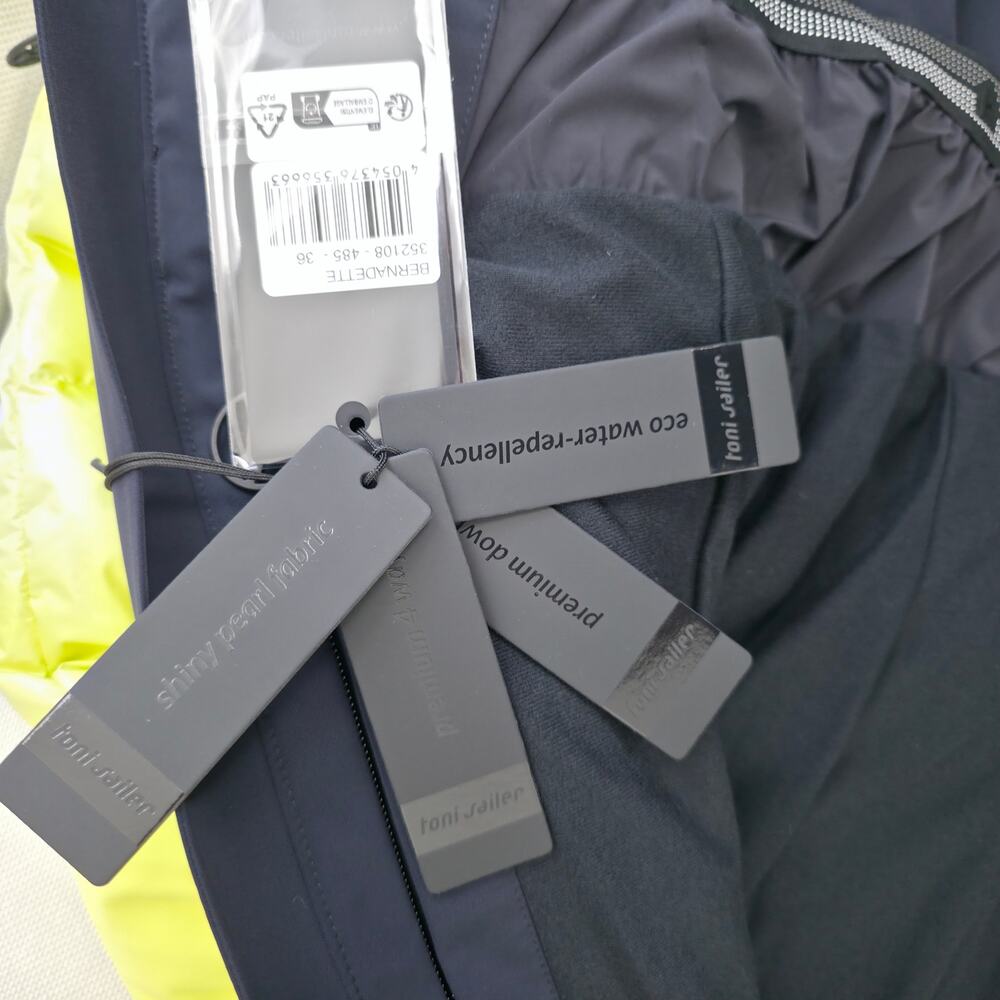 Toni Sailer Bernadette Luxury Down Ski Jacket Citrine Yellow & Black EU 36 NWT - Picture 14 of 14